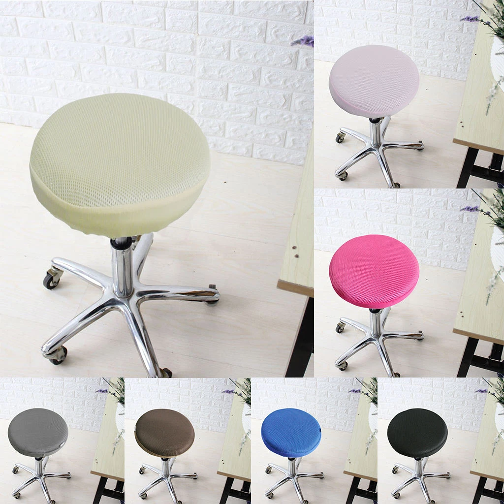 16inch 40cm Black Bar Stool Cover Round Chair Seat Covers Elastic Sleeve