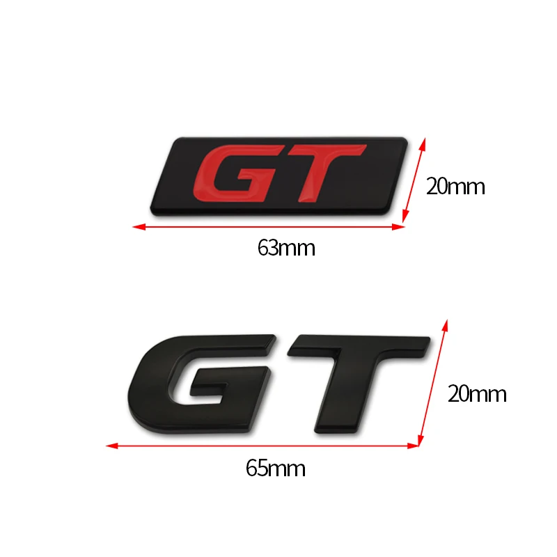 3D 자동차 스티커 GT 로고 금속 엠블럼 배지 데칼 206 207 307 208 2008 RCZ GT 폴로 골프 5 7 Passat B5