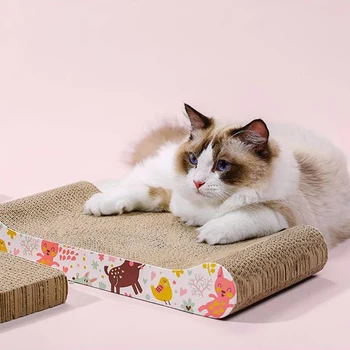 

Durable Corrugated Paper Cat Scratcher Kitten Cat Scratching Pad Board Mat Scratcher Pet Cats Game Scratching