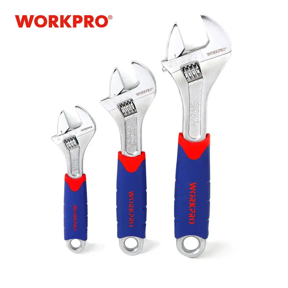 WORKPRO 3 шт. хромированный ванадиевый гибкий ключ набор 6 &quot8&quot 10 &quotширокие челюсти