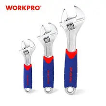 Workpro 3 pc cromo vanádio conjunto de chave flexível 6 "8" 10 "ampla maxilas ajustável chave de aço conjunto ferramenta reparo engrenagem(China)