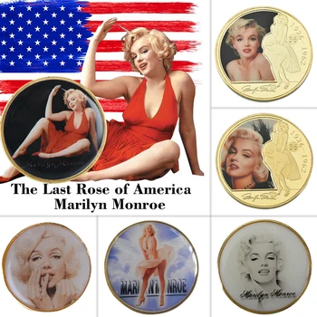 

WR Hot Sale Made in China Best Tungsten Gold Coin Normal Gold Coin Marilyn Monroe home Collection