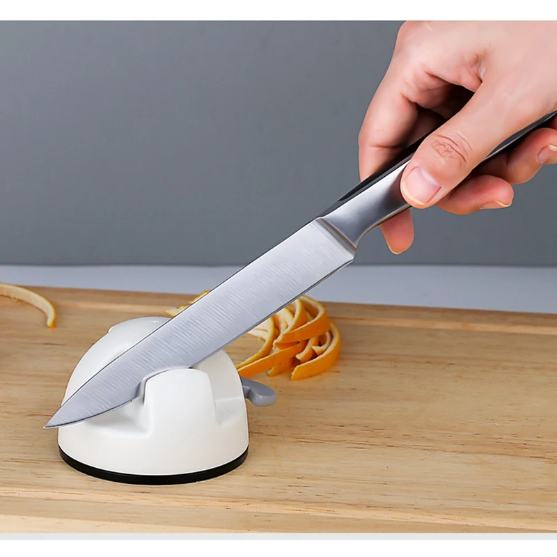 2 Stage Diamond Ceramic Knife Sharpener Easy Manual Sharpening Wheel Sharpener Kitchen Tool for