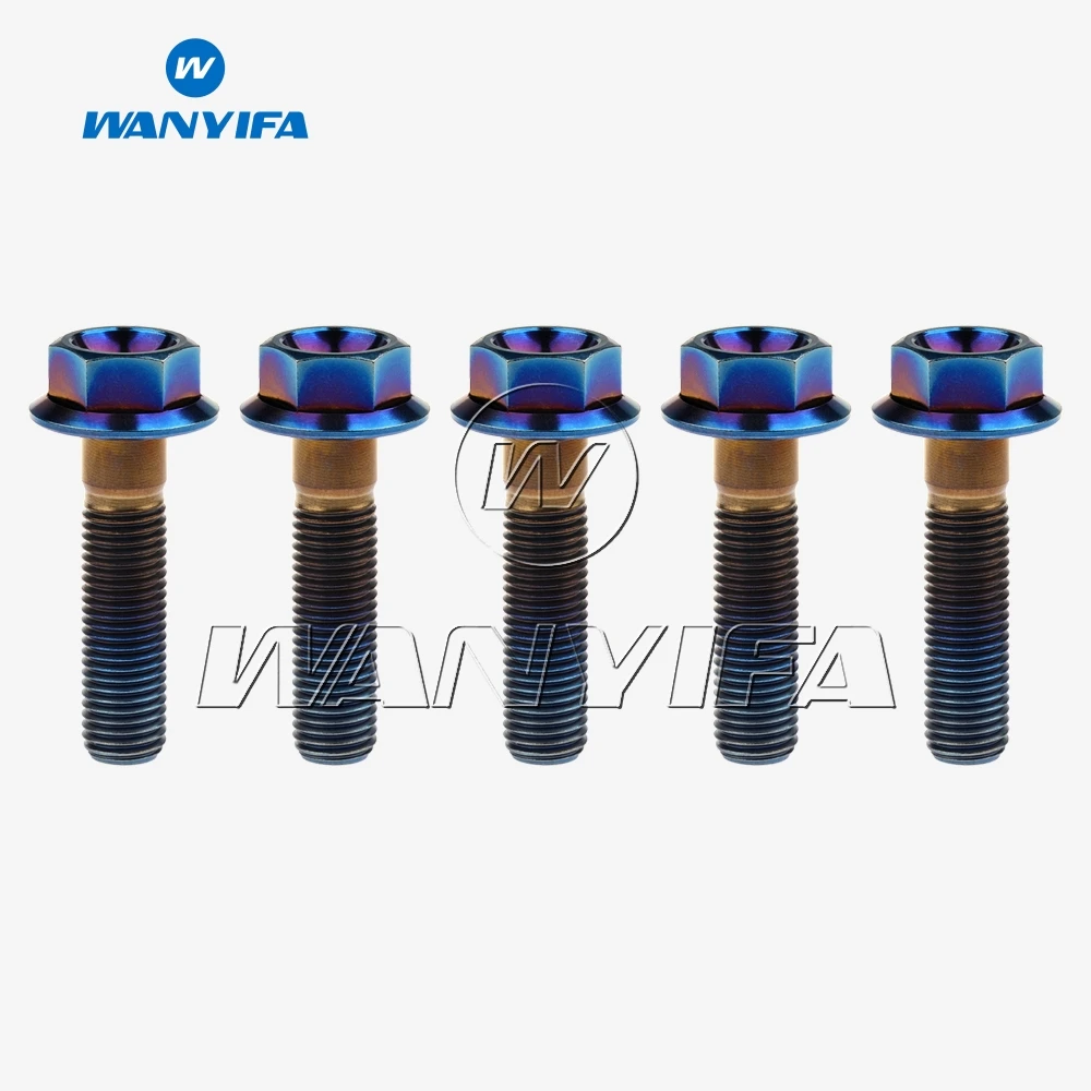 Wanyifa-parafusos de Titânio Flange Parafuso para Honda Suzuki Yamaha m8 M10 x 20 25 30 35 40 45 55 60 65 70 75 80 100 Milímetros