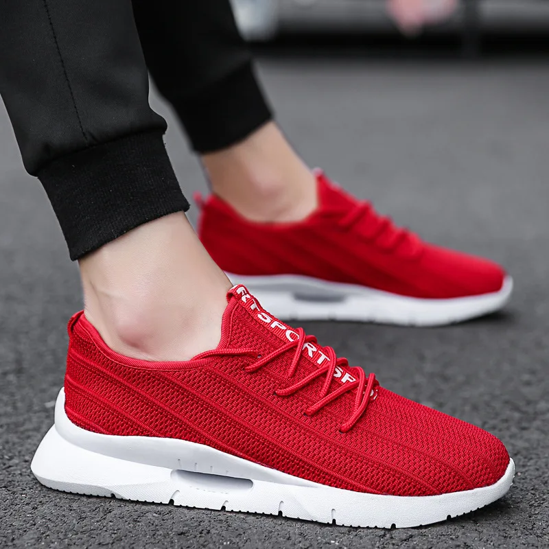 

Hot Selling 2019 New Spring MEN'S SHOES Korean-style Fashion Casual Sports Shoes Breathable Fly-kit Mesh Men Running Shoes