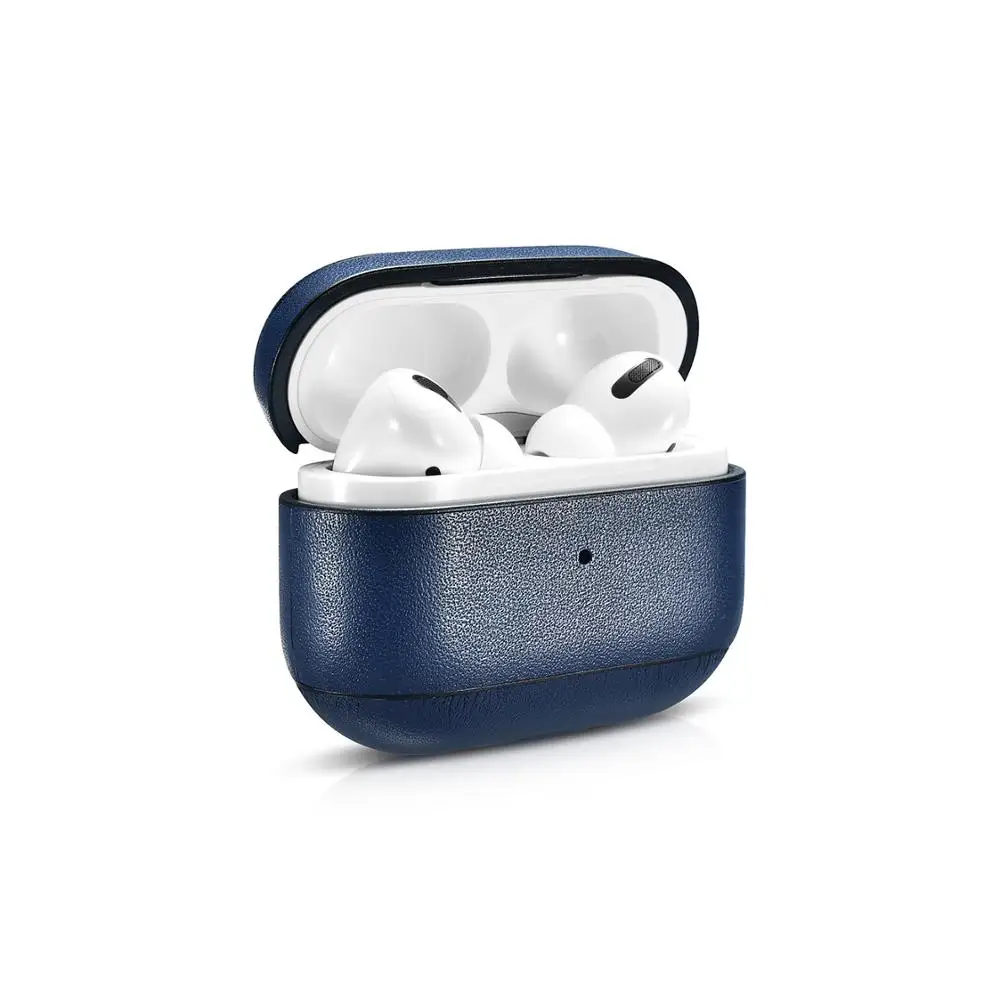 ICARER Luxury Nappa Leather Protective Case fro AirPods Pro Cover Wireless Headphone Real Leather Earphone Cover