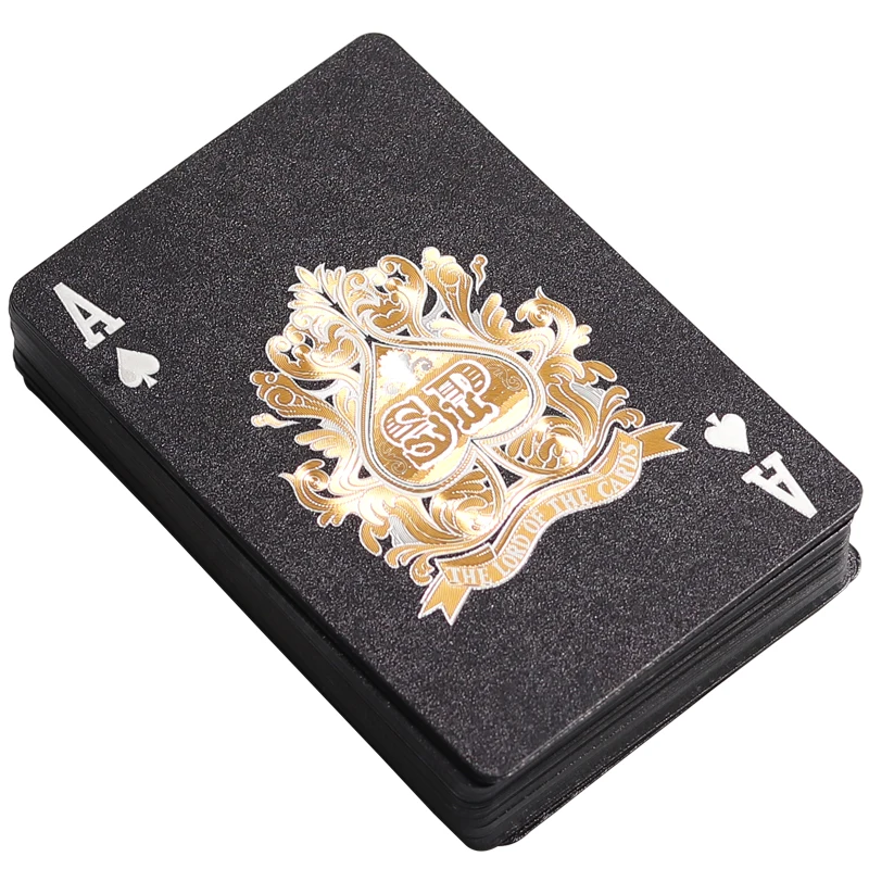 Black Pokers Plastic Cards Square Waterproof And Dull Polish Poker