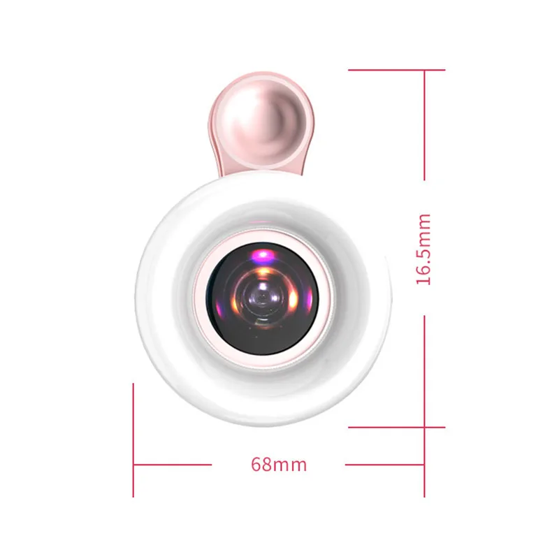 Universal 3-in-1 Fisheye Wide Angle Phone Lens Macro Fill Light Macro Mobile Phone Lens For All Smartphones iphone 13 pro max cell phone zoom lens Lenses