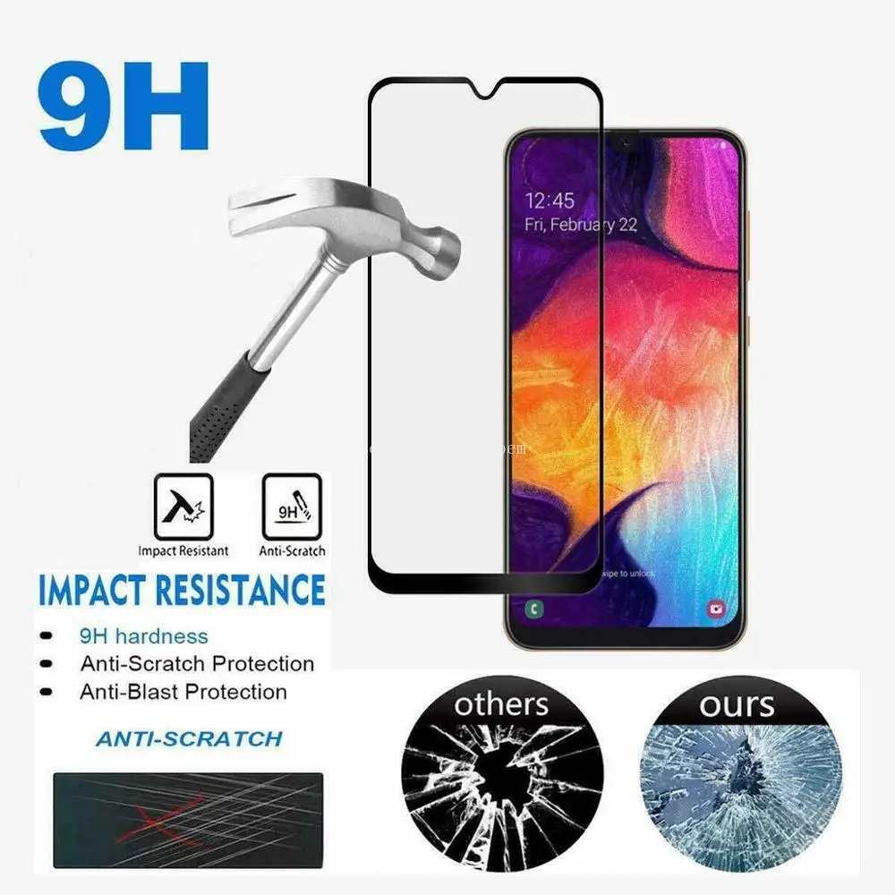 Защитное стекло закаленное для Samsung Galaxy A20 A10 A50 A40 A30 A60 A70 A80 A90|Защитные стёкла и