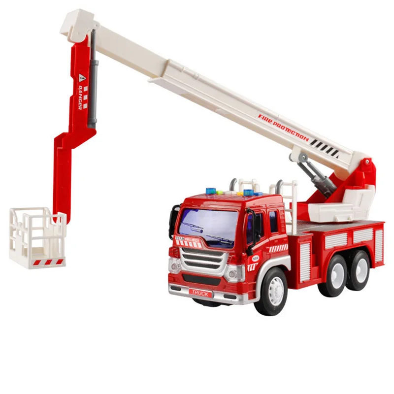 1/16 Red simulation fire truck&ampGarbage sanitation engineering vehicleChild mini Toy car Rescue sprinklerchildren Collecting gift | Игрушки
