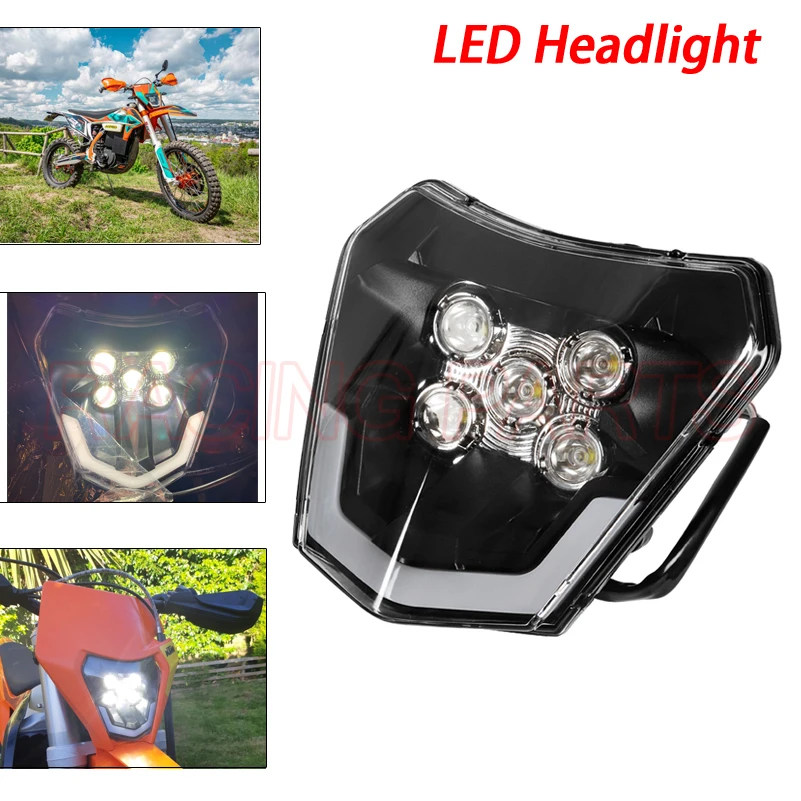 Headlight excf xcf xcw te fe 250 350 450エンデューロバイク用のオートバイLEDヘッドライトアセンブリ Motorcycle LED Headlight