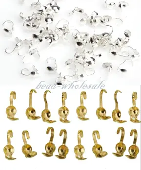 

Batch 300pcs Fashion Exquisite Silver Gilded Metal Crimping End Cap Beads Suitable for Jewelry Production