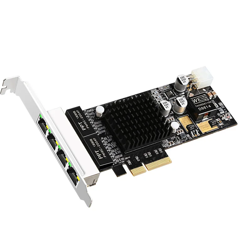 4 порта PCI-E 4X гигабитная сетевая карта POE Lan интерфейсная карта Quad RJ45 порты 10/100/1000 Мбит/с для Intel350