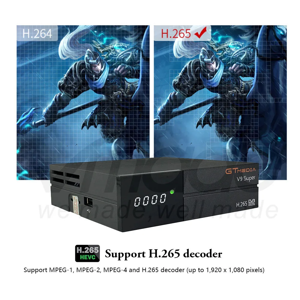 Gtmedia V9 Супер Спутниковый ресивер Full HD H.265 ТВ приставка freesat V9 супер Поддержка Dolby, Youtube, Cccam, PVR, IP ТВ-приставка