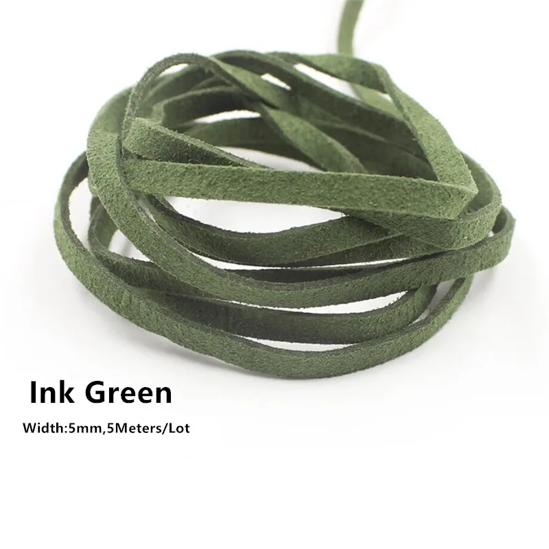 Multi-Color Flat Faux Suede Cord for DIY Jewelry Making - 5mm x 5m Roll