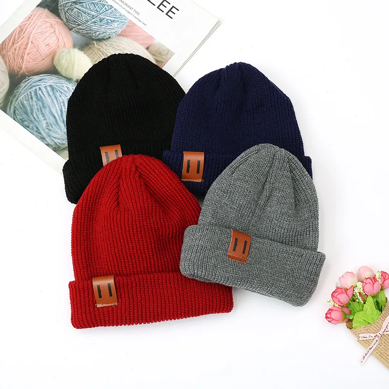 Вязаные Детские вязаные шапки в Корейском стиле 2019 г. теплые мягкие шапочки для