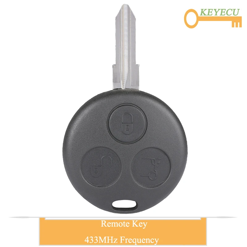 Пульт дистанционного управления автомобильный ключ KEYECU для Smart Fortwo Forfour Roadster City