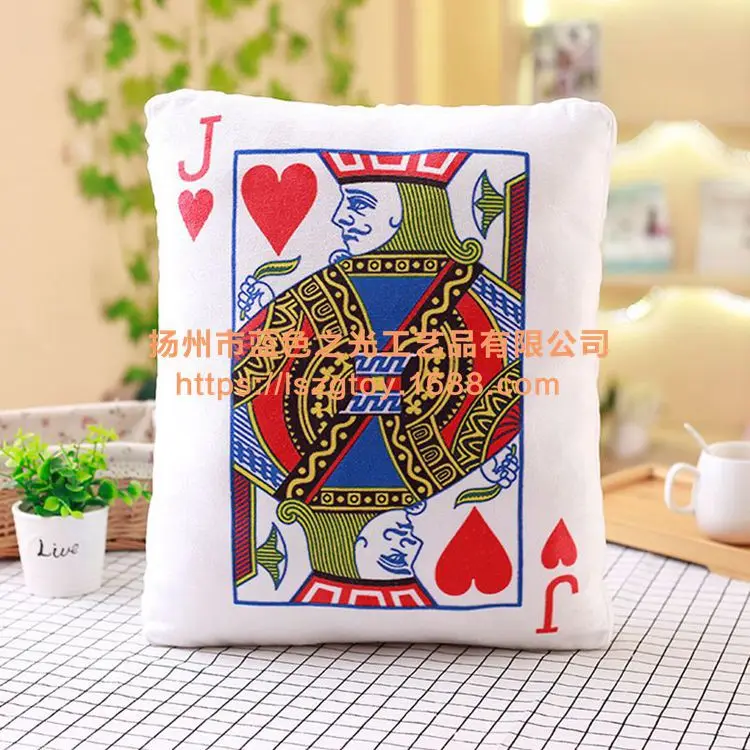 Горячая модели игральных карт Подушка креативная плюшевая игрушка кукла-обработка настраиваемый логотип рекрут агенты