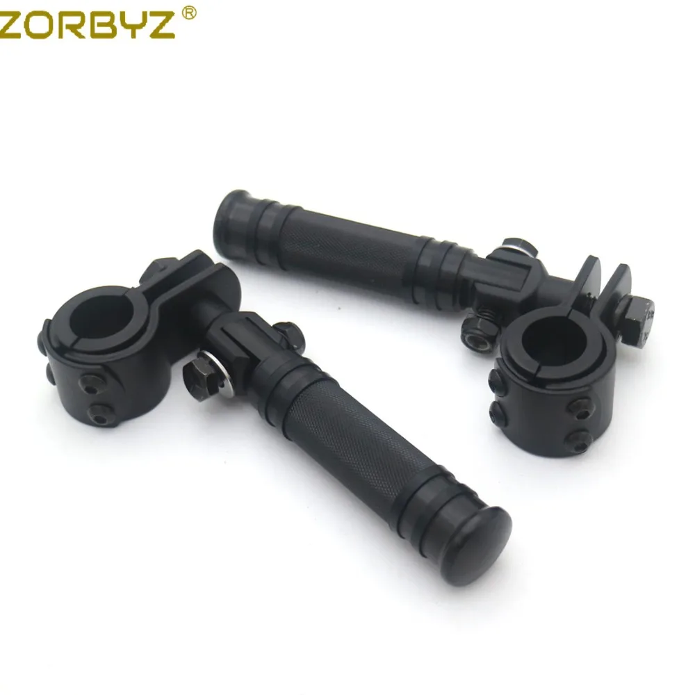 ZORBYZ мотоцикл черный 1 1/" 32 мм шоссе бар Защита двигателя подножки Крепление зажим рифленые подножки для Harley Touring