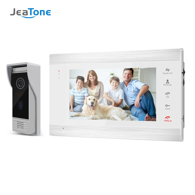 $98.92 Jeatone 7 inch Video Doorbell Monitor Intercom With 1200TVL Outdoor Camera Door Phone Intercom SystemSupport  Unlock and Record