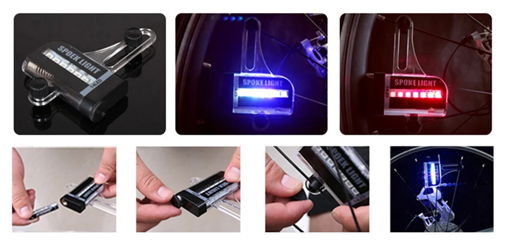 14 LED Bicycle Wheel Signal Tire Spoke Light Colorful 30 Changes Bike Motorcycle Safety Night Cycling Lights Accessories BC0048 (13)