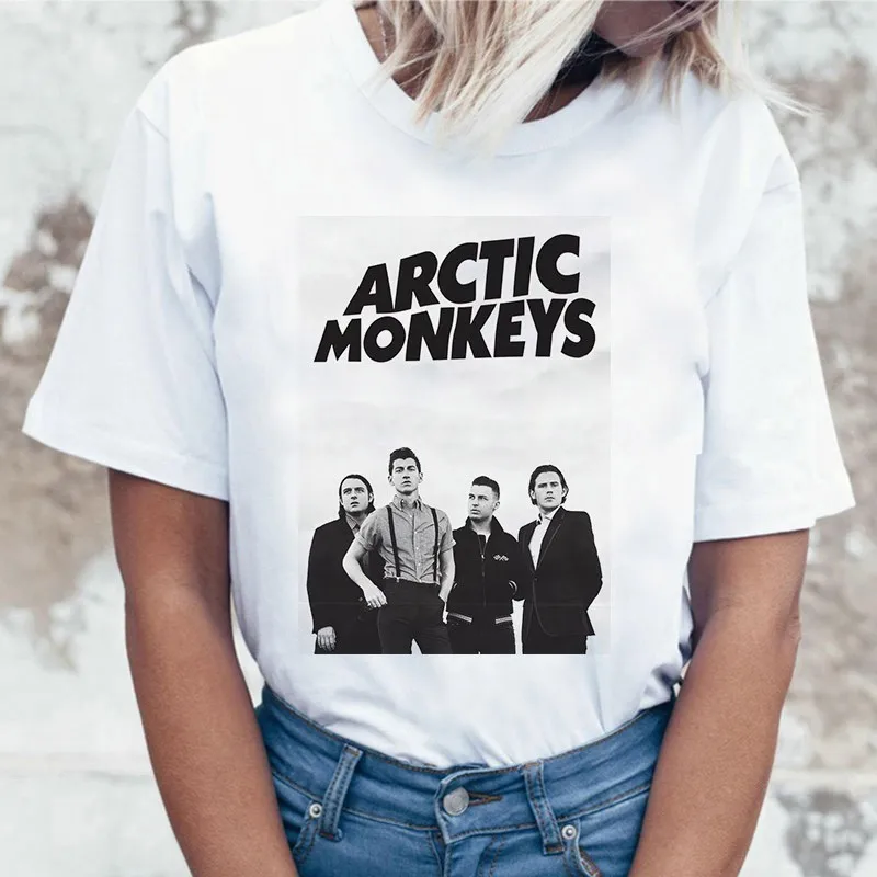 Harajuku футболка femme camiseta mujer Arctic Monkeys белая женская футболка летние топы с коротким рукавом и круглым вырезом Женская футболка - Цвет: 10