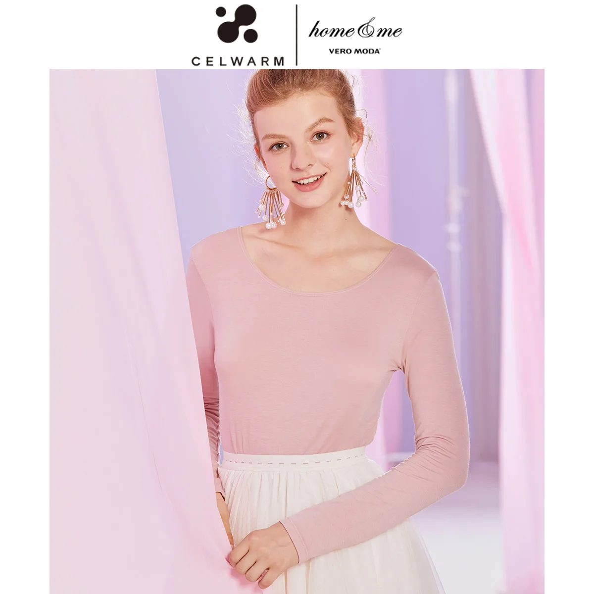 Vero Moda женское термобелье облегающее нижнее белье топы | 319402503 - Цвет: Pale mauve