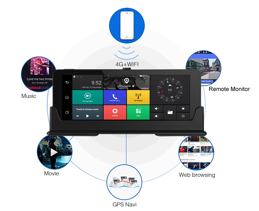 4G Автомобильный gps-навигатор Android Dvr камера заднего вида ADAS авторегистрация Full HD 1080P видеорегистратор Автомобильная двойная камера s