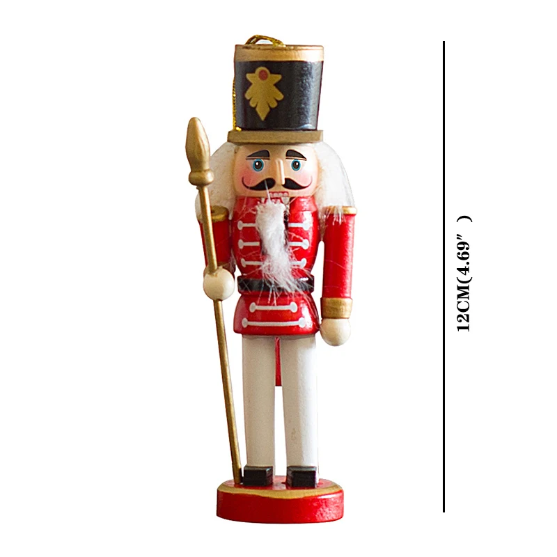 Merry Christmas New Year Decoration Kids Nutcracker Soldier Doll 1Pcs 12cm Wooden Pendant Navidad Christmas Decorations for Home 5
