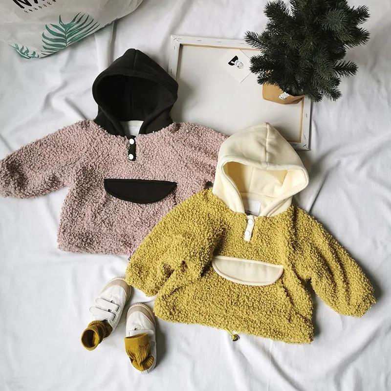 

2019 New Arrival Girls Boys Thicken Hooded T-Shirt Fashion Autumn Winter Kids Sweatshirt 2-7 years