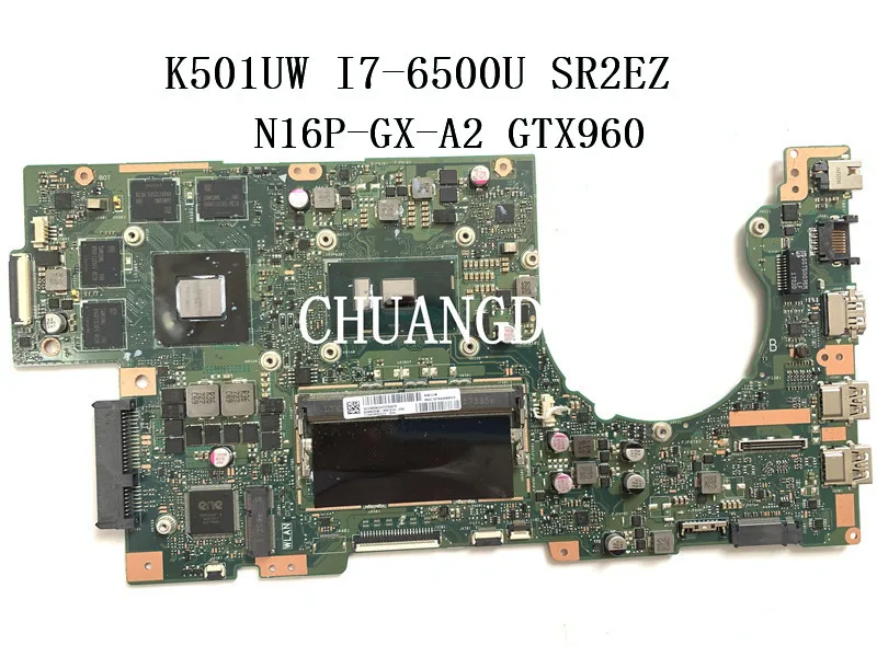 

K501UW Laptop motherboard For Asus K501UXM K501UQ K501U original mainboard K501UW N16P-GX-A2 960 2GB