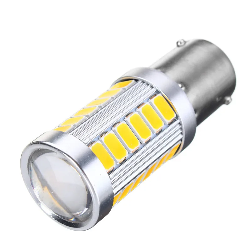 1156 BAU15S PY21W светодиодный лампы 33 5730 SMD Боковой габаритный фонарь заднего хода светильник купол тормозной фонарь желтого цвета для DC 12V