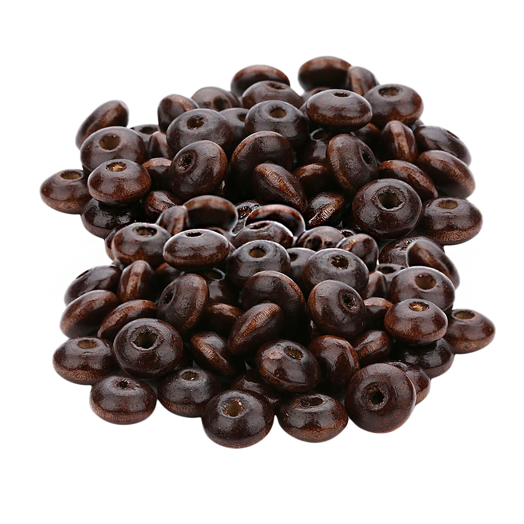 200 Pieces 3mm Large Hole Natural Wooden Abacus Beads Bulk Lots for Jewelry Making Craft DIY Macrame Bracelet Necklace