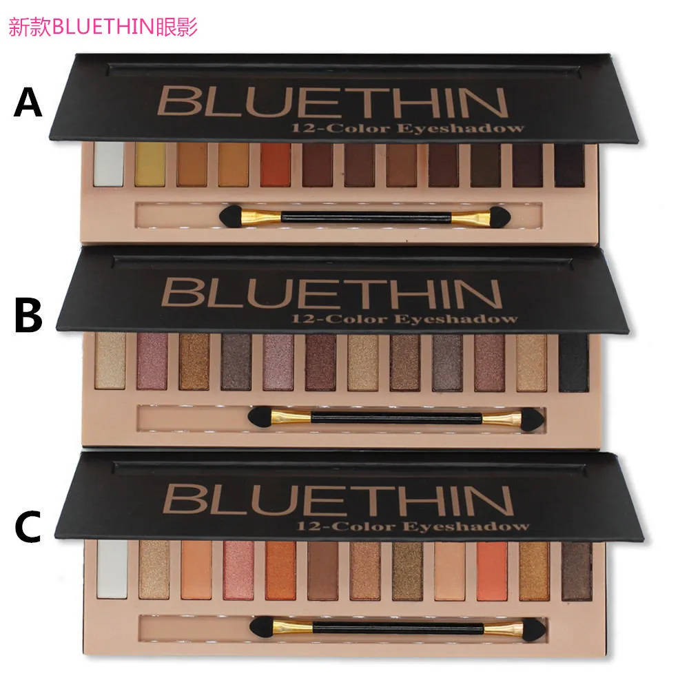 

Eye Shadow Mermaid Ji Bluethin12 Color Eyeshadow Compact Pearly Lustre Matte Crouching Silkworm Grapefruit Color Eye Shadow