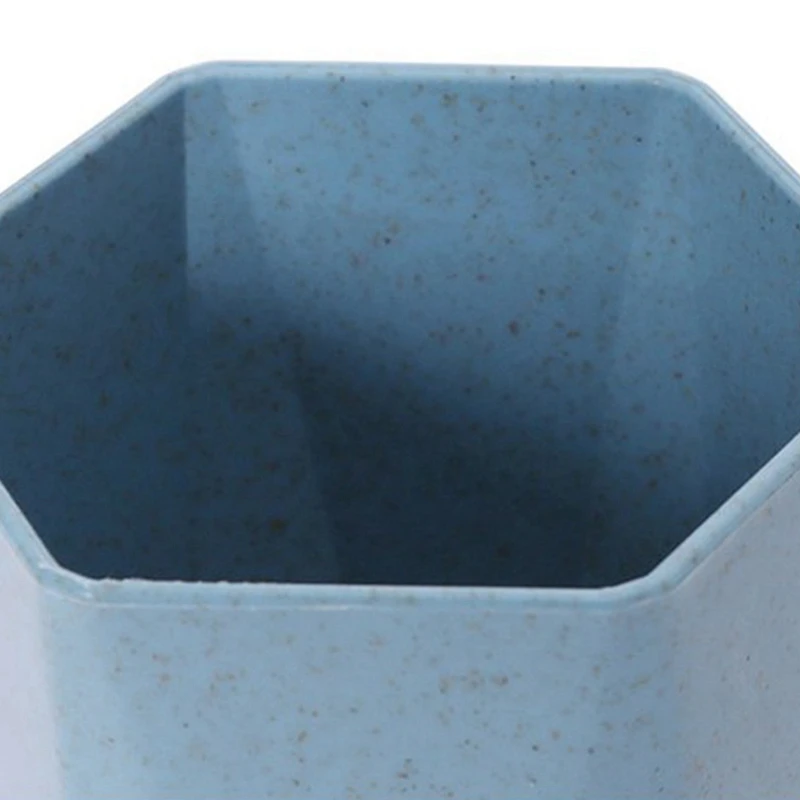 2 Pcs Nordic Style Straw Plastic Cup Toothbrush Holder Cup Wash Cup Drinking Cup Mug, Blue& Green