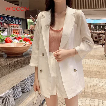 

2020 New Ladies Two Piece Blazer Suits Summer Autumn Shorts Suits Long Sleeve Casual Shorts+Blazers 2 Piece Women's Sets Jacket