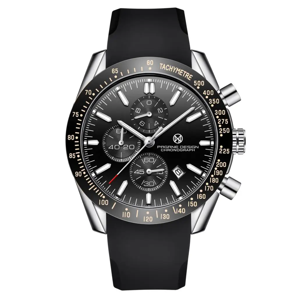 Pagrne Design 2021 New Men's Quartz Watch Rubber Wrist Strap Men's Waterproof Watch Luxury Brand Men's Sports Military Clock 