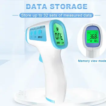 

Portable Non-Contact LCD IR Laser Infrared Digital Temperature Thermometer Gun Handheld Thermometer For Human Blue-white Color