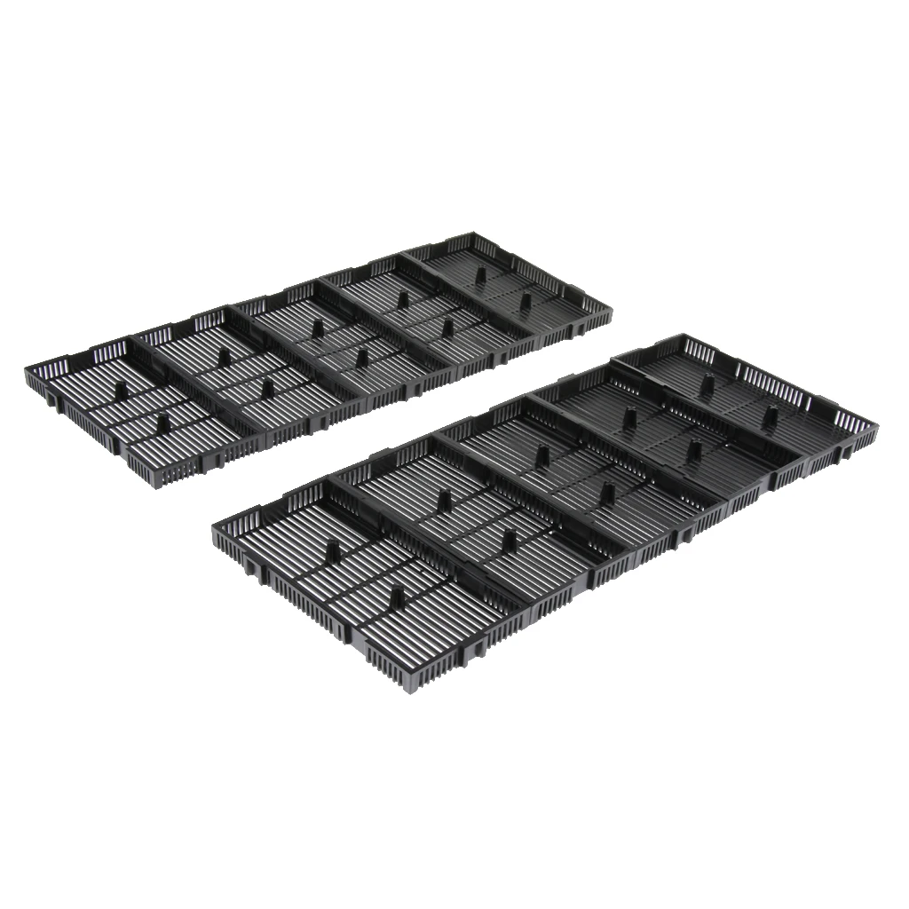 10 Pcs Aquarium   Tank Undergravel Filter Board Plate Black Plastic