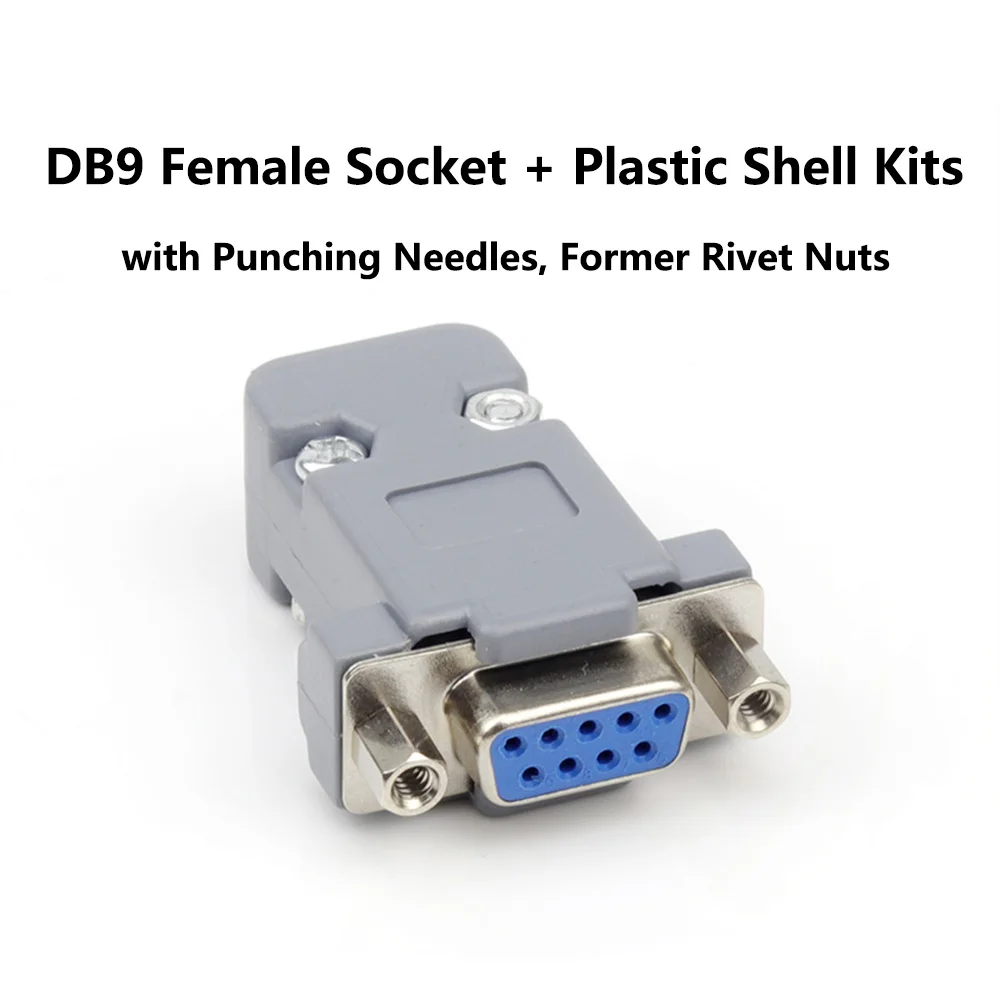 DB9 Female Sokcet набор пластиковых оболочек с пробивные иглы бывшие заклепочные гайки