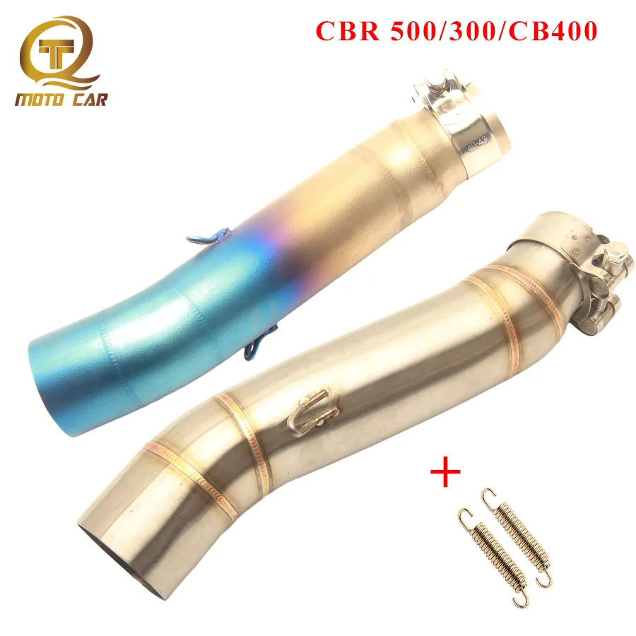Motorcycle Exhaust Slip on Connect Pipe Middle Tube Steel Adapter Link Escape Moto for Honda CBR500R CBR 500F CBR300 CB400 | Автомобили и