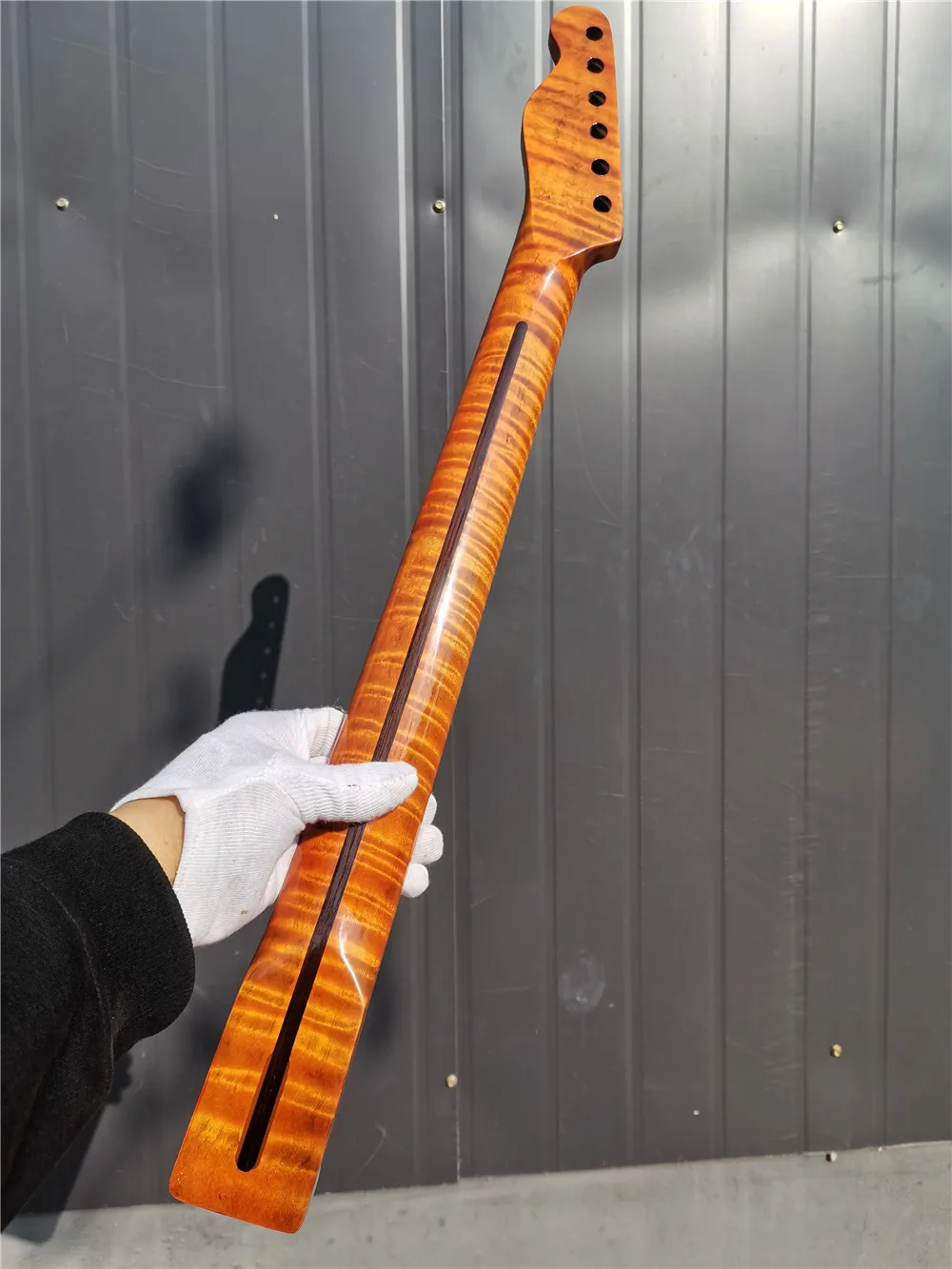

#27New one 21 fret One Good Unfinished electric guitar neck flam tiger maple made and maple fingerboard