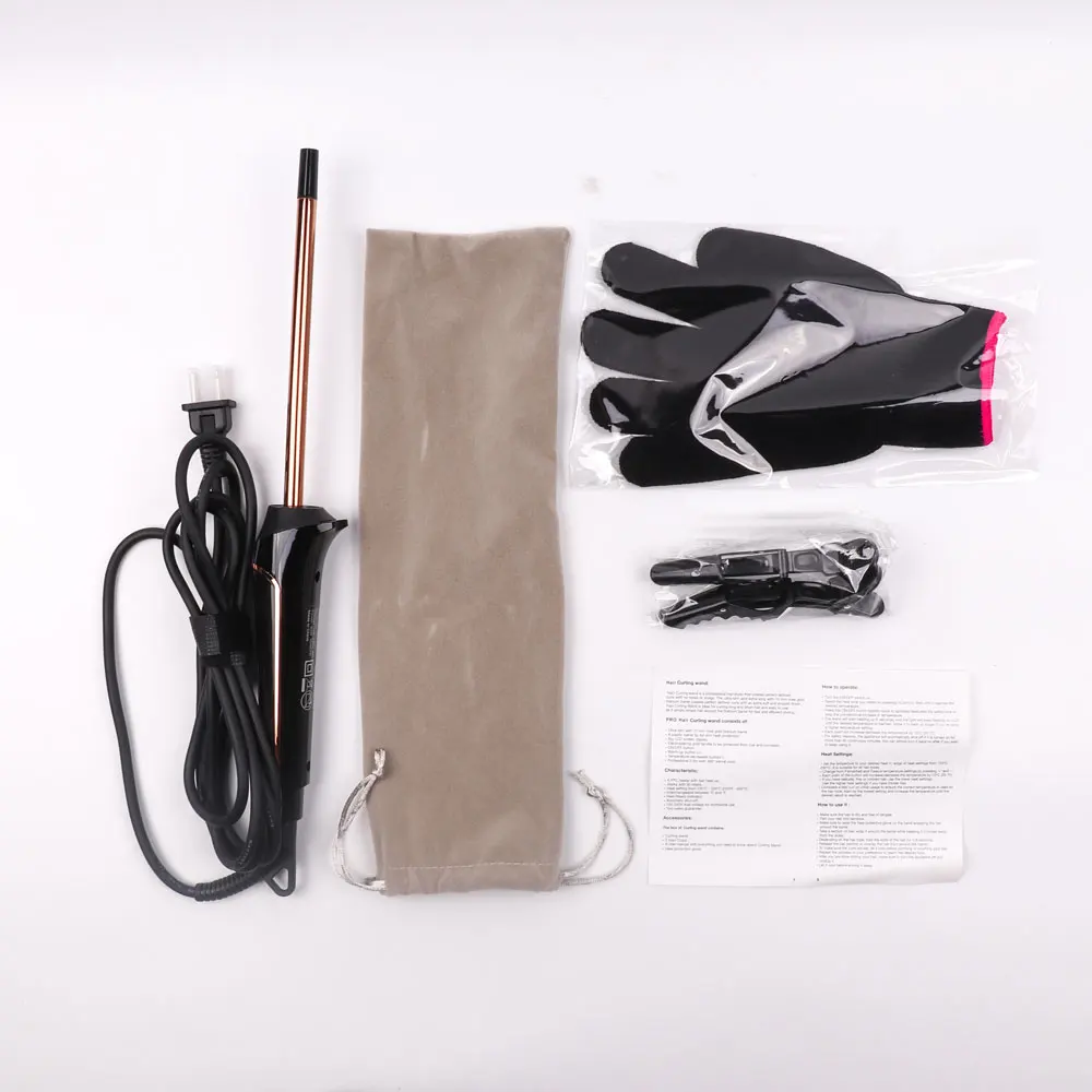 HSIPRO 10mm Diameter Hair Curler for Micro Curling Hair Styling Ceramic Glaze Coating LED Display Temperature Adjustable