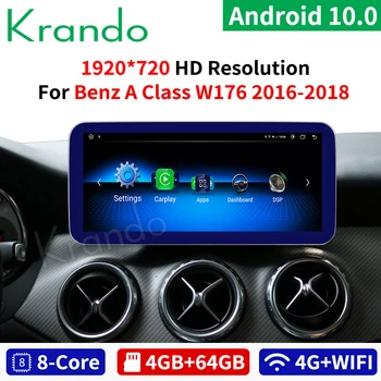 

Krando 10.25'' ANDROID 10.0 4+64GB 4G LTE For Mercedes Benz A W176 CLA C117 GLA X156 G W460 2016-2018 Car dvd audio player gps