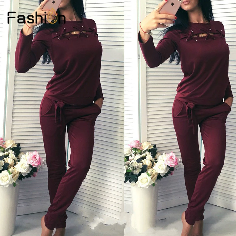 2019 женские комплекты из 2 предметов сексуальный спортивный костюм с вырезами