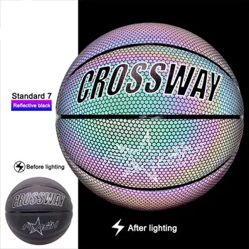 

Basketball Glowing Reflective Basketball Professional Luminous Reflective Night Colorful Basketball School Training Ball