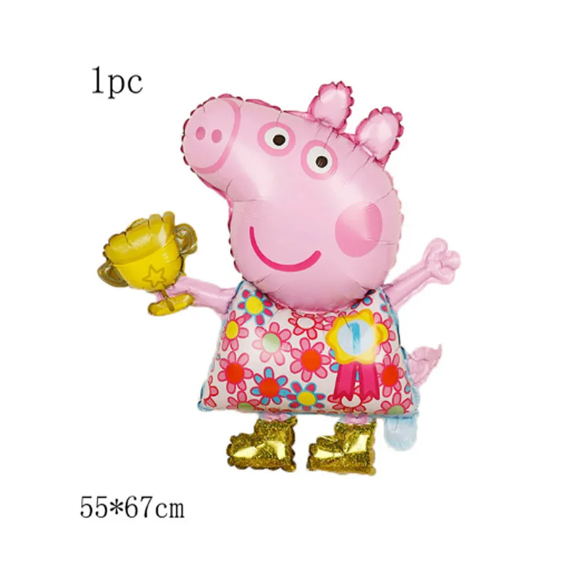 1 шт. 18 дюймов Peppa фигурка свиньи воздушный шар Peppa Джордж фольгированные шары детский душ С Днем Рождения Вечеринка комната Dcorations детские игрушки подарок - Цвет: 1pcs