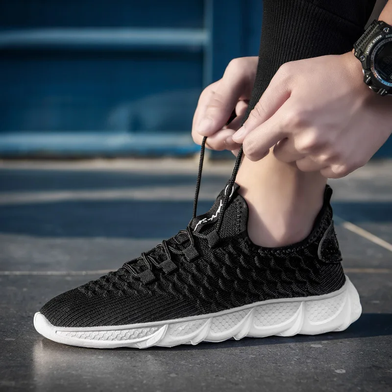 

Fly Woven MEN'S SHOES Breathable yu lin wang Surface Trendy Shoes Blade End Sports Footwear Running Shoes Men's