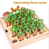 Children Pulling Carrot Language Learning Toys Montessori Game Wooden Box Farm Harvest Radishes Alphabet Early Educational Toys 3
