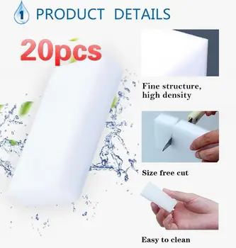 

20pcs Magic Sponge Eraser Cleaning Melamine Multi-functional Foam Cleaner Pad Kitchen Cleaning Tools Tableware Cleaning Sponge